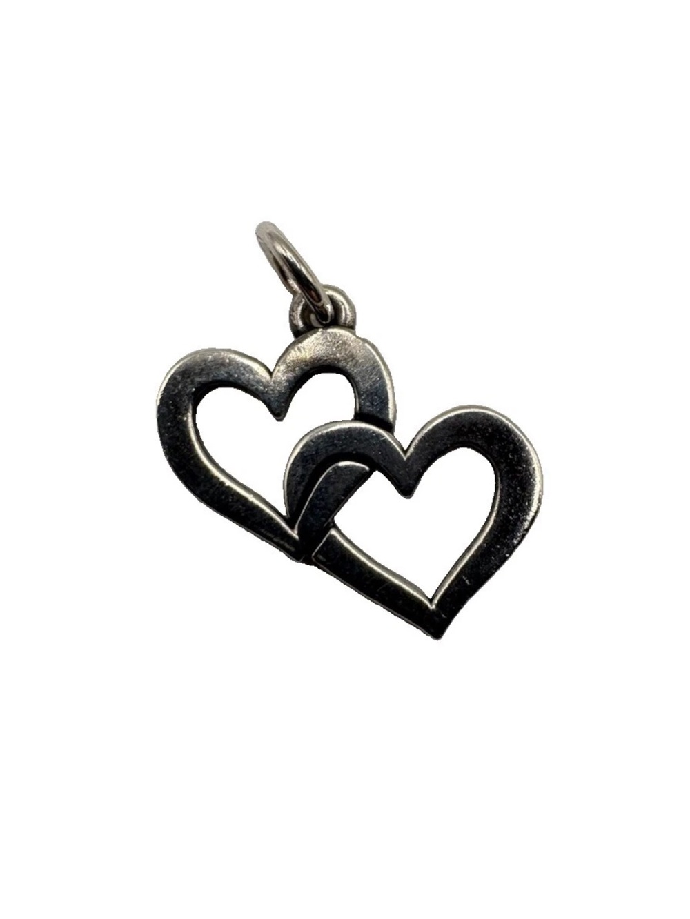 James Avery Sterling Silver Double Heart Charm Pendant JA 925